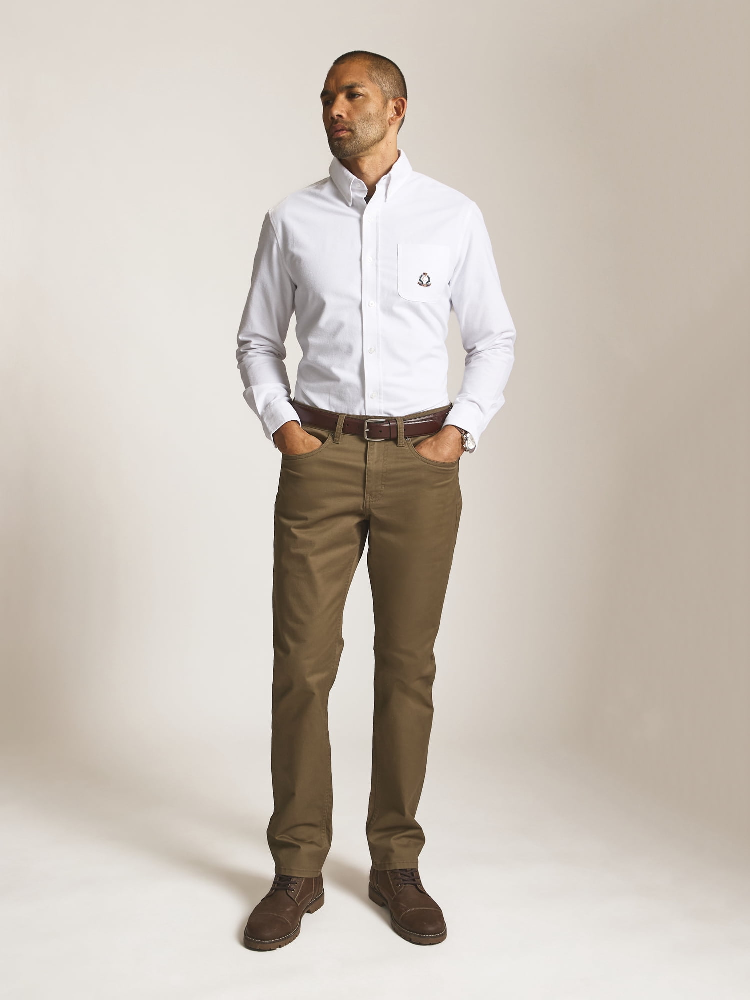 Chaps Men’s and Big Men’s Seacoast Wash Stretch Twill 5-Pocket Pants, Sizes 30-40