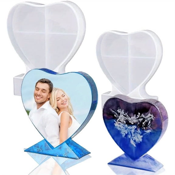 2 PCS Heart Photo Frame Resin Molds, Picture Frame Epoxy Resin Casting Molds, Silicone Molds for DIY Art Crafts Handmade Gifts Home Decoration