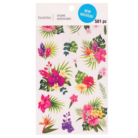 UPC: 0195158488920 | Tropical Flower Stickers by Recollections™