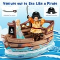 thumbnail image 4 of Gymax Inflatable Pirate Ship Playhouse w/ Built in Motor Inflatable Toy Sword, 4 of 10