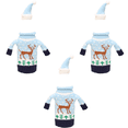 thumbnail image 2 of Fundas navideñas para botellas de vino, funda navideña para suéter con sombrero para decoraciones feas de fiesta de suéter navideño, 2 of 6