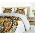 thumbnail image 5 of Ambesonne Tattoo Duvet Cover Sets, Lion, 2-Queen, Yellow Brown and White, 5 of 7