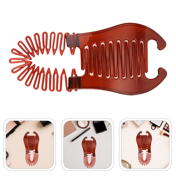 WEUVEB 10Pcs Banana Clip Thick Hair Brown Plastic Hair Styling Tools For Women Daily Use