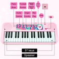 thumbnail image 4 of Teclado de piano infantil Love&Mini de 37 teclas rosa con micrófono y altavoces, 4 of 9
