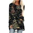thumbnail image 2 of AGWOLF Womens Christmas Tunics to Wear with Leggings Bling Xmas Tree Print Crewneck Ugly Shirts Loose Long Sleeve Xmas Tops Holiday Party Sweatshirts, 2 of 5