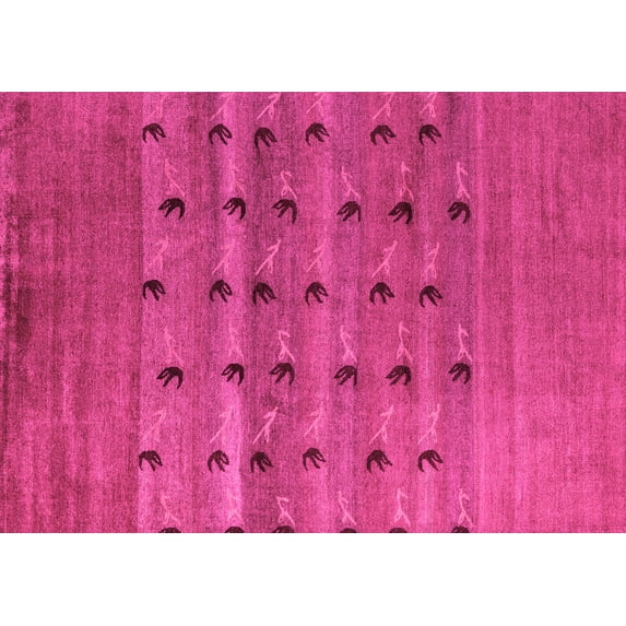 Ahgly Company Indoor Rectangle Abstract Pink Modern Area Rugs, 8' x 12'