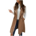 thumbnail image 6 of MuZeFu Women Vests Western Blazers for Women Plus Size Fashion Women Pocket Suit Coat Casual Long Jacket Sleeveless Waistcoat, 6 of 8