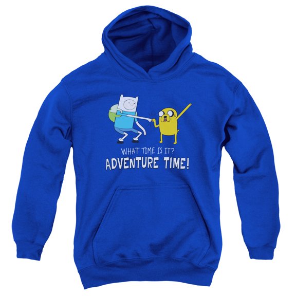Trevco CN286-YFTH-4 Adventure Time & Fist Bump Youth Pull-Over Hoodie, Royal Blue - Extra Large