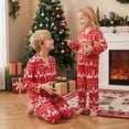 thumbnail image 5 of Matching Christmas Pajamas for Family Long Sleeve Reindeer Print Tops + Pants Set Loungewear, 5 of 10