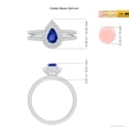 thumbnail image 4 of ANGARA Natural Split Shank Pear Tanzanite and Diamond Double Halo Ring in 14K White Gold for Women (Size-6x4mm) | December Birthstone, Anniversary, Jewelry Gift for Women | Natural Tanzanite Ring, 4 of 9