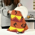 thumbnail image 3 of Southwestern Indian Ethnic Tea Towels 4 Pack Bright Colors Kitchen Dish Cloth with Hanging Loop, 18"x28" Lint-Free Absorbent Towel for Kitchen Drying Wiping and Cleaning, 3 of 7