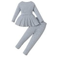 thumbnail image 3 of SHTXOZHI Girl's Two Piece Outfits Long Sleeve Ruffle Tops Pants with Belt for Toddler Kids 3-10 Years, 3 of 7