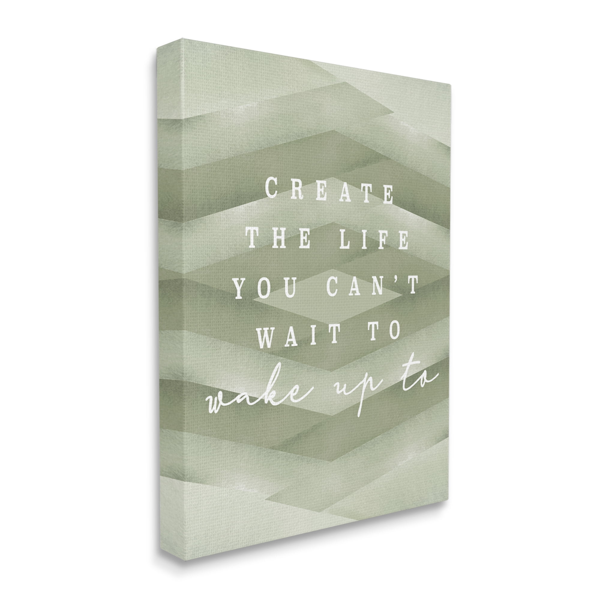 Stupell Industries Create Your Life Motivational Geometric Stripe Pattern Shapes Graphic Art Gallery Wrapped Canvas Print Wall Art, Design by Daphne Polselli