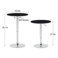 thumbnail image 2 of Table de Bar/pub 23,5‘‘ Table Basse avec Hauteur Réglable Table d'Appoint avec Base Circulaire et Cadre en Bois Durable Blanc, 2 of 4