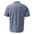 thumbnail image 5 of Men's Solid Color Cuban Collar Casual Short Sleeved Imitation Cotton Linen Men's Large Shirt 4XL, 5 of 5