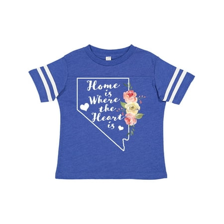

Inktastic Nevada Home is Where the Heart is with Watercolor Floral Gift Toddler Boy or Toddler Girl T-Shirt
