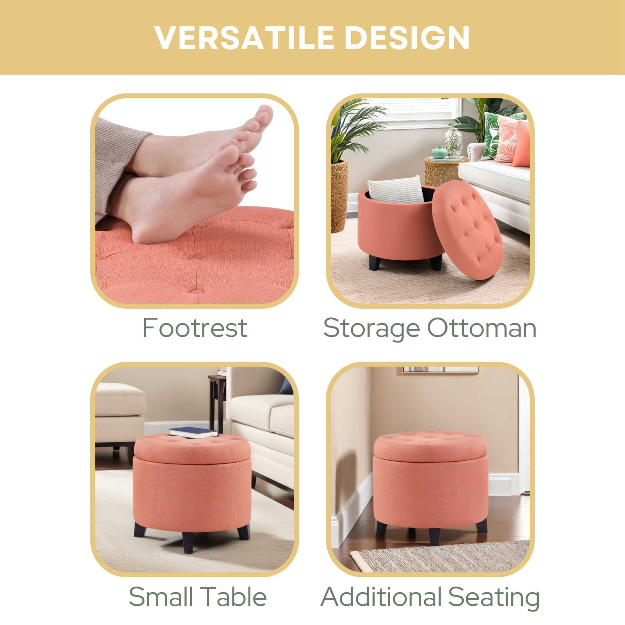 Convenience Concepts Designs4Comfort Round Ottoman