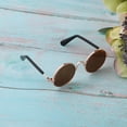 thumbnail image 2 of 1/6 Scale Doll Round Golden Eyeglasses Sunglasses For Dolls Charms Fashion Accessory Brown, 2 of 8