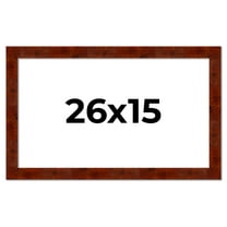 26x15 Walnut Brown Veneer Real Wood Picture Frame Width 1.75 inches | Interior Frame Depth 0.5