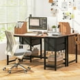 thumbnail image 2 of Gymax 55-Inch Home Office Desk Computer Workstation w/2 Drawers Rustic Brown & Black, 2 of 10