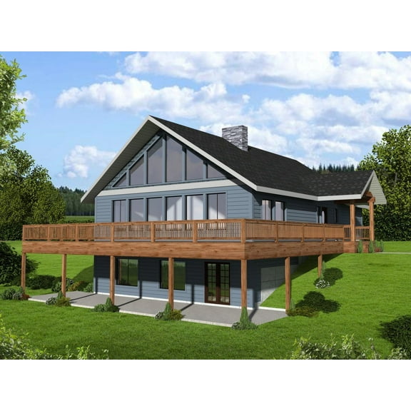 001-3319: Beach & coastal Northwest 3 Bed, 2 Bath Luxury Home Plan, 3744 Sq Ft: Full Blueprints with License to Build by Home Plan Marketplace - Lesuto