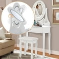 thumbnail image 4 of Modern Vanity Desk with LED Lighted Mirror and Stool, Dressing Table with 3 Drawers for Makeup, Jewelry, and Daily Use, 4 of 7