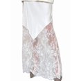 thumbnail image 3 of Women's Elastic High Waisted Lace Panel Maxi Skirt Trendy Sheer Mesh Long Skirt White L, 3 of 8