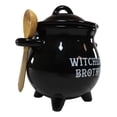 thumbnail image 6 of Ebros Ceramic Wicca Black Cauldron Dipping Condiment Bowl Mug W/ Broom Spoon, 6 of 6