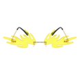 thumbnail image 1 of de sol montura de Novedad para mujeres H amarillo Macarena Gafas de sol de llama de moda, 1 of 3