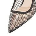 thumbnail image 5 of FSJ Women Pointed Toe Rhinestone Mesh Pumps Single Band Chain Chunky High Heels Elegant Prom Party Evening Shoes Size 11 Black, 5 of 5