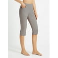 thumbnail image 1 of BALEAF Women's 17" Yoga Capri Pants Straight Wide Leg Petite Casual Capris Workout Crop Pants with Pockets Grey L, 1 of 6