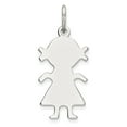 thumbnail image 1 of FB Jewels Sterling Silver Rhod-plated Eng. Girl Polished Front/Satin Back Disc Charm, 1 of 2
