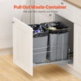 thumbnail image 2 of Under Sink Pull Out Trash Can, 27 Quart Dual Bin with Soft-Close Slides, Heavy-Duty Recycling&Garbage Container for Kitchen Cabinet (Grey), 2 of 12