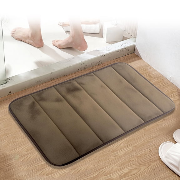 Taotanxi Memory Foam Bath Mat Rug, Soft Non Slip Absorbent Bathroom Shower Rugs, 24x15 Inches, Coffee