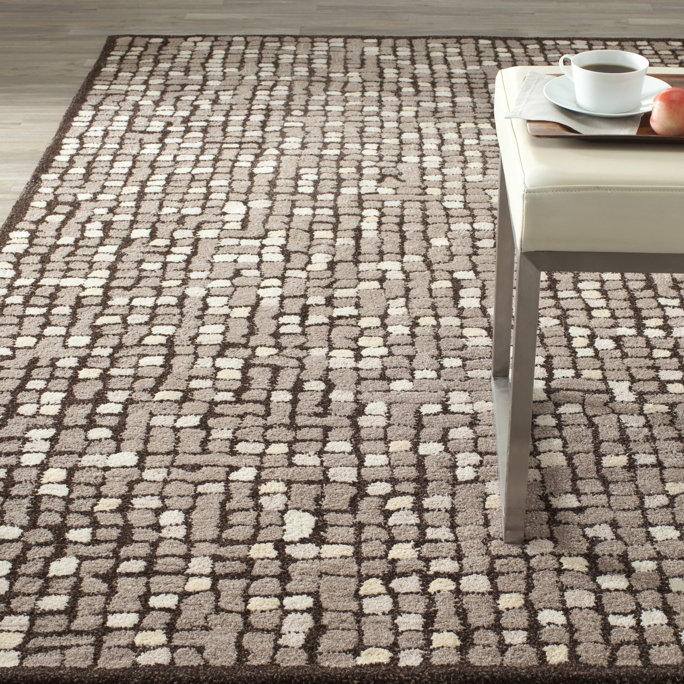 SAFAVIEH Martha Stewart Mosaic Dotted Area Rug, Wampum Purple, 3' x 5'