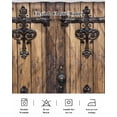 thumbnail image 5 of Rustic Wooden Door Wrap Around Bed Skirts for Queen Bed 16" Drop,Bed Skirt with Adjustable Elastic Belt Dust Ruffle Bed Valance for Bedroom Hotel Brown Black Farmhouse Country Vintage Bed Frame Cover, 5 of 7