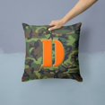 thumbnail image 2 of Letter D Monogram - Camo Green Fabric Decorative Pillow, 2 of 4