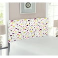 thumbnail image 2 of Tulip Headboard, Limitless Tiny Little Tulip Motifs over Plain Backdrop Seasonal Romantic Concept, Upholstered Decorative Metal Bed Headboard with Memory Foam, Twin Size, Purple Yellow, by Ambesonne, 2 of 4