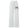 thumbnail image 2 of HOWPAY Bowknot Print Baggy Sweatpants Girls Workout Casual Joggers Elastic Waist Wide Leg Pants with Pockets Loose Fit Sweat Pants Light Gray, 2 of 4