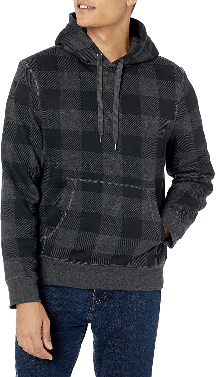 Mens Sherpa-Lined Pullover Hoodie 
