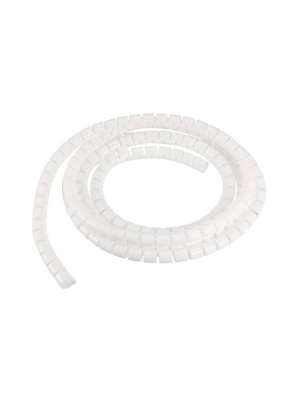 Unique Bargains Flexible Spiral Tube Wrap Cable Management Sleeve 8.5mmx10mm Computer Wire Manage Cord 2 Meters White