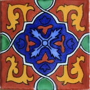 4.2x4.2 Terra Granada Talavera Mexican Tile, Set of 9 pcs