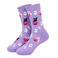 thumbnail image 4 of SAZBJOJN Halloween Socks for Women Men Fun Holiday Graphic Crew Socks Printed Mid Calf Socks Soft Stretch Novelty Cute Socks for Halloween Party Daily Wear One Size Purple, 4 of 4