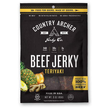 Country Archer Premium Teriyaki Beef Jerky- 3 oz. Bag