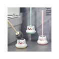 thumbnail image 3 of 1pc Pink Cartoon Cute Toilet Brush Wall-Mounted Toilet Bowl Scrubber With Long Handle, 3 of 5