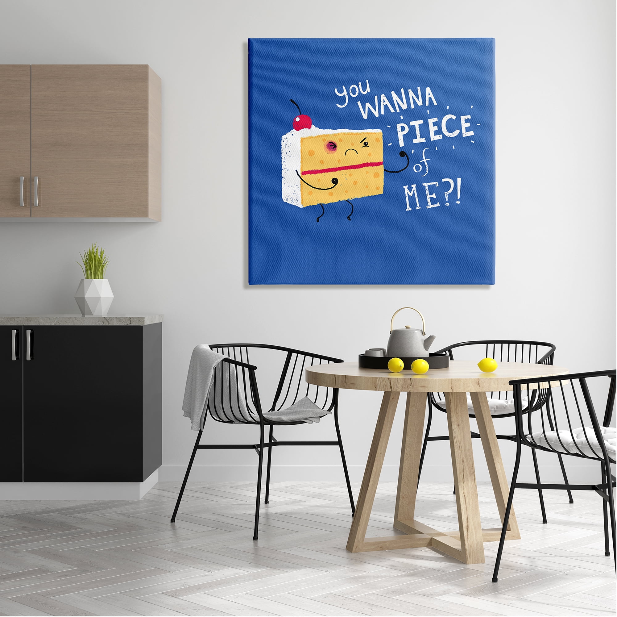 Stupell Industries Wanna Piece Of Me Punk Cake Slice Dessert Typography Canvas Wall Art, 36 x 36, Design by Michael Buxton