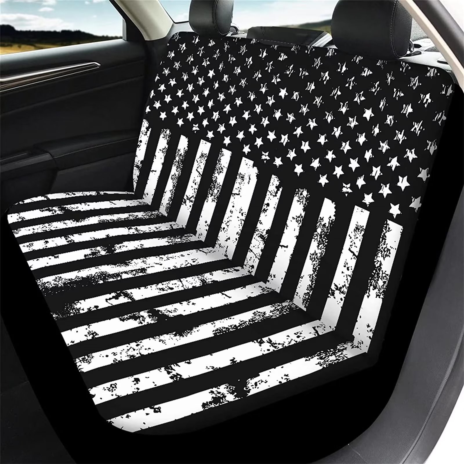 Detroit Lions Car Seat Covers Custom US Flag Style