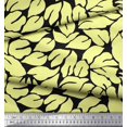 thumbnail image 3 of Soimoi Black Rayon Fabric Basil Leaves Print Sewing Fabric Yard 42 Inch Wide, 3 of 3