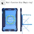 thumbnail image 4 of Dteck Kids Case for Samsung Galaxy Tab S8 X700 X706 (2022)/Tab S7 T870 T875 (2020) 11-inch ,Shockproof Rubber Hybrid PC Hard Case with Shoulder Strap Handle Kickstand Kids Friendly Cover,Navy+Blue, 4 of 8