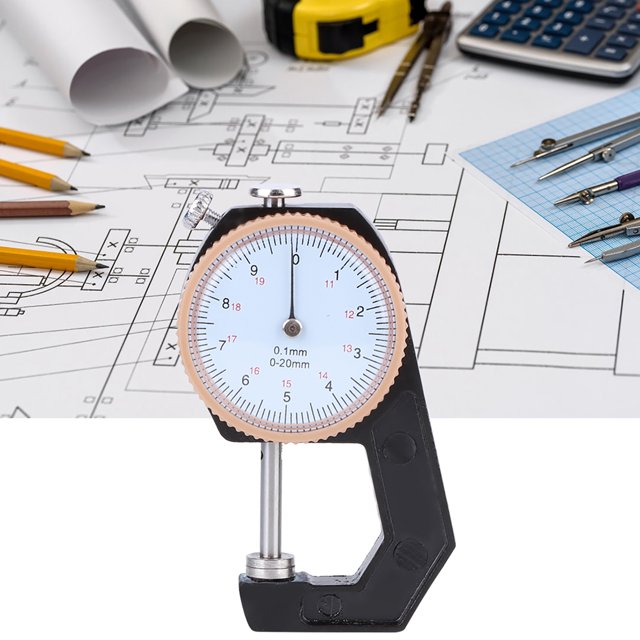 Round Dial Gauge, 0-20mm Pointed Head High Flat Head Accurate Thickness Measurement, Measuring Thickness Dial, Thickness Gauge, Paper For Pipe Pointed Head,Flat Head
